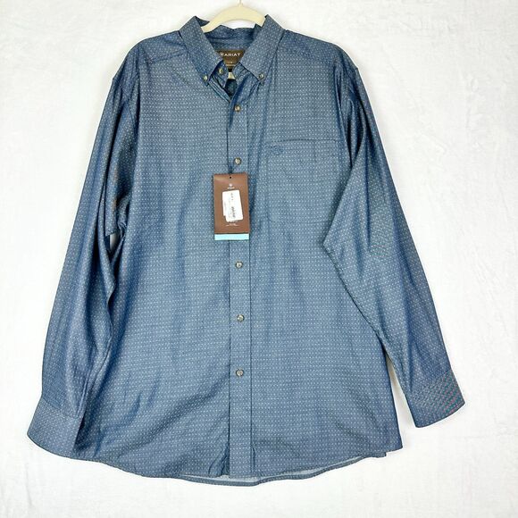Ariat Mens Searson Classic Long Sleeve Button Down Shirt Large NEW Night Sky - Picture 1 of 8